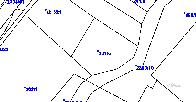 Parcela st. 201/5 v KÚ Sušice nad Otavou, Katastrální mapa