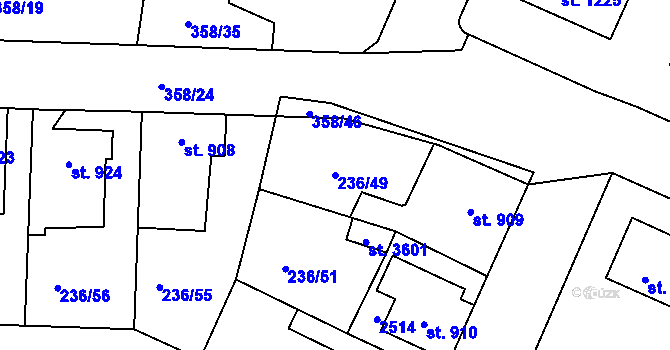 Parcela st. 236/49 v KÚ Sušice nad Otavou, Katastrální mapa