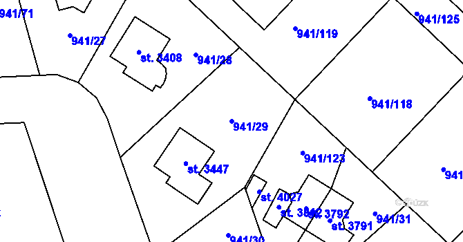 Parcela st. 941/29 v KÚ Sušice nad Otavou, Katastrální mapa