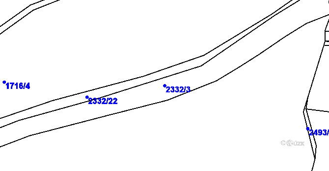 Parcela st. 2332/3 v KÚ Sušice nad Otavou, Katastrální mapa