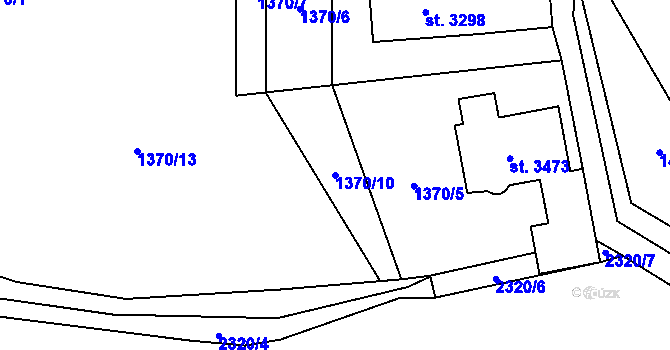 Parcela st. 1370/10 v KÚ Sušice nad Otavou, Katastrální mapa