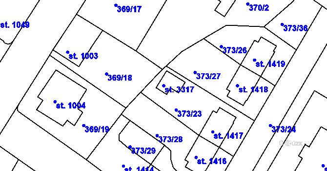 Parcela st. 3317 v KÚ Sušice nad Otavou, Katastrální mapa