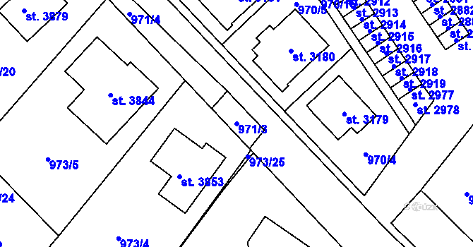 Parcela st. 971/3 v KÚ Sušice nad Otavou, Katastrální mapa