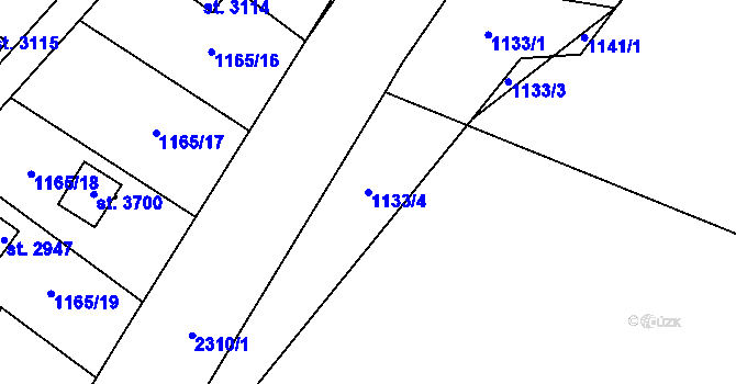 Parcela st. 1133/4 v KÚ Sušice nad Otavou, Katastrální mapa