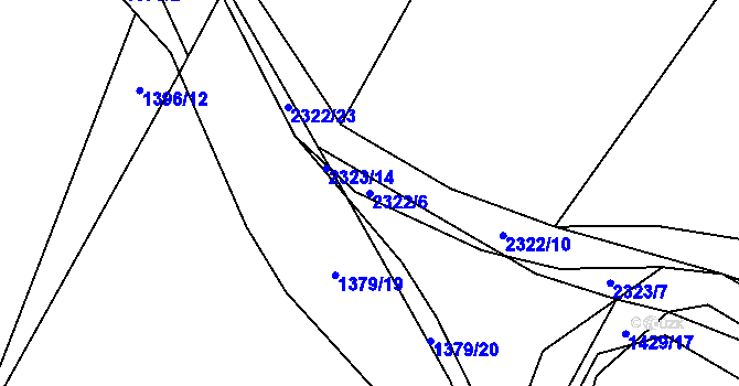 Parcela st. 2322/6 v KÚ Sušice nad Otavou, Katastrální mapa
