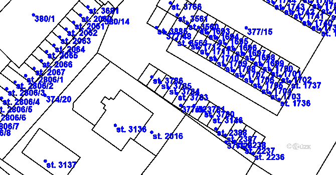 Parcela st. 3784 v KÚ Sušice nad Otavou, Katastrální mapa