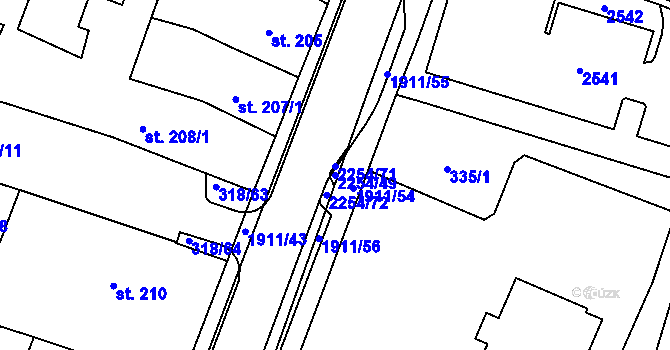 Parcela st. 2254/49 v KÚ Sušice nad Otavou, Katastrální mapa