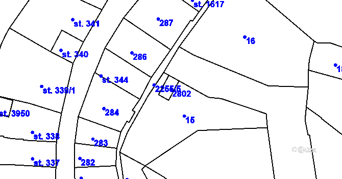Parcela st. 2802 v KÚ Sušice nad Otavou, Katastrální mapa