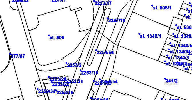 Parcela st. 2254/64 v KÚ Sušice nad Otavou, Katastrální mapa