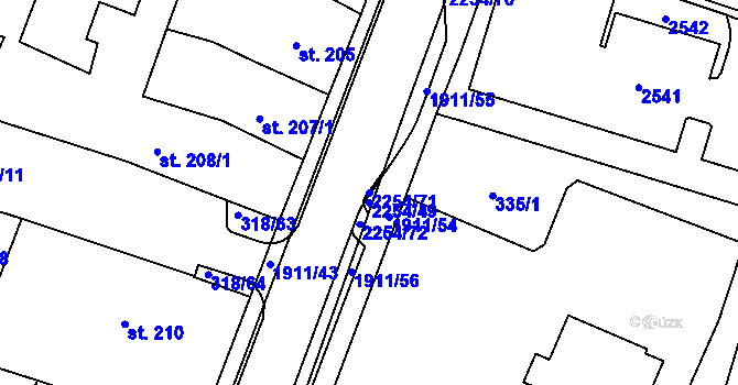 Parcela st. 2254/71 v KÚ Sušice nad Otavou, Katastrální mapa