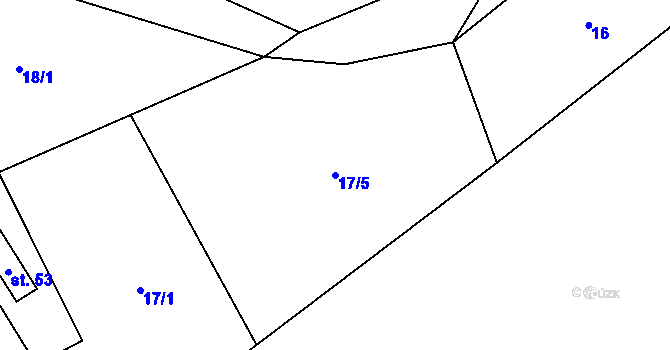 Parcela st. 17/5 v KÚ Vrabcov, Katastrální mapa