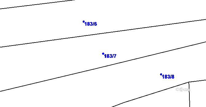 Parcela st. 183/7 v KÚ Vrabcov, Katastrální mapa