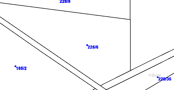 Parcela st. 228/6 v KÚ Vrabcov, Katastrální mapa