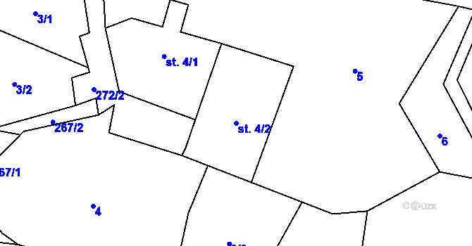 Parcela st. 4/2 v KÚ Milčice u Sušice, Katastrální mapa