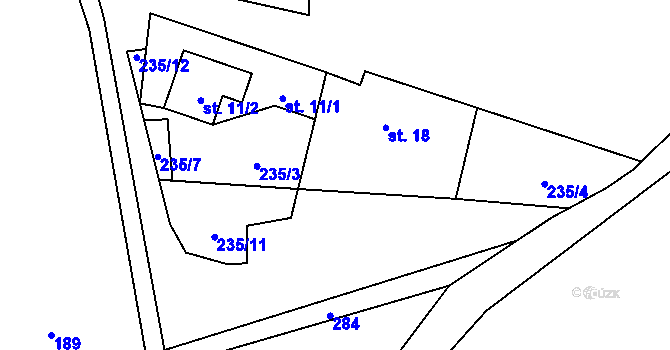 Parcela st. 18 v KÚ Milčice u Sušice, Katastrální mapa