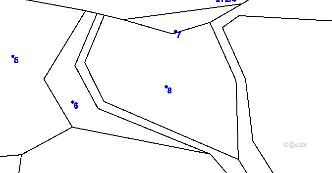 Parcela st. 8 v KÚ Milčice u Sušice, Katastrální mapa