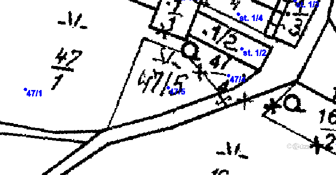 Parcela st. 47/5 v KÚ Milčice u Sušice, Katastrální mapa