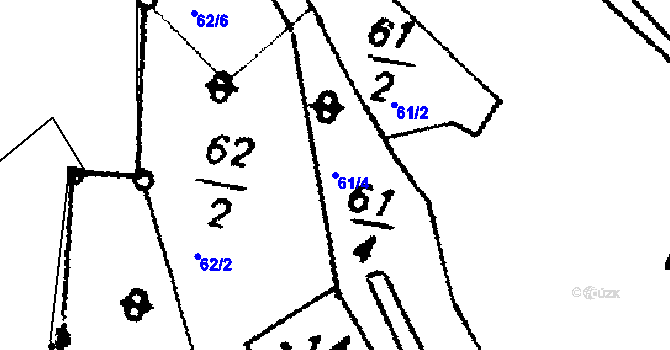 Parcela st. 61/4 v KÚ Milčice u Sušice, Katastrální mapa