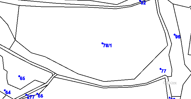 Parcela st. 78/1 v KÚ Milčice u Sušice, Katastrální mapa