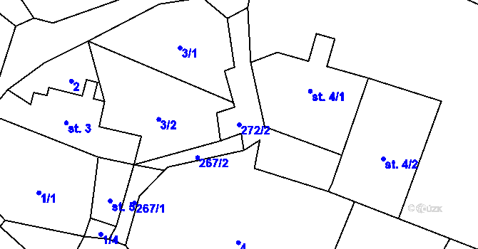 Parcela st. 272/2 v KÚ Milčice u Sušice, Katastrální mapa