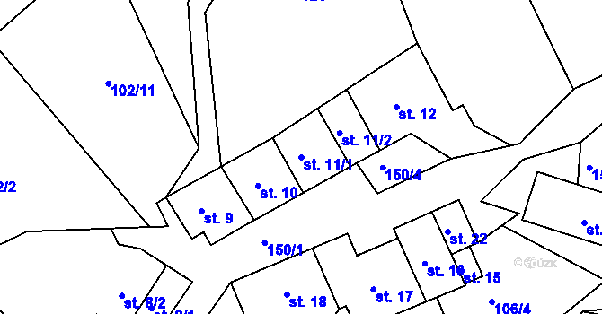 Parcela st. 11/1 v KÚ Divišov u Sušice, Katastrální mapa