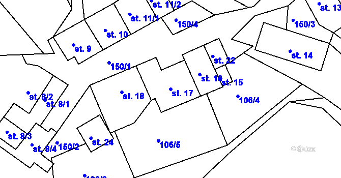 Parcela st. 17 v KÚ Divišov u Sušice, Katastrální mapa