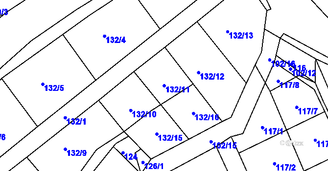 Parcela st. 132/11 v KÚ Divišov u Sušice, Katastrální mapa
