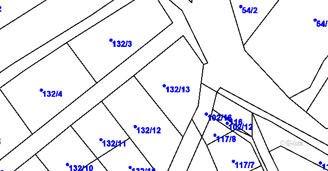 Parcela st. 132/13 v KÚ Divišov u Sušice, Katastrální mapa