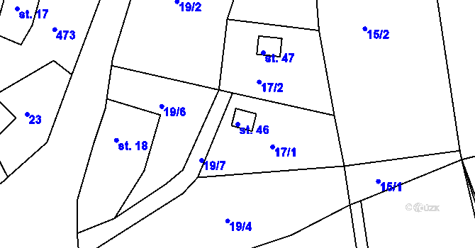 Parcela st. 46 v KÚ Nuzerov, Katastrální mapa