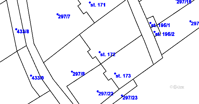 Parcela st. 172 v KÚ Dolní Staňkov, Katastrální mapa