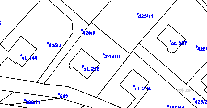 Parcela st. 425/10 v KÚ Dolní Staňkov, Katastrální mapa