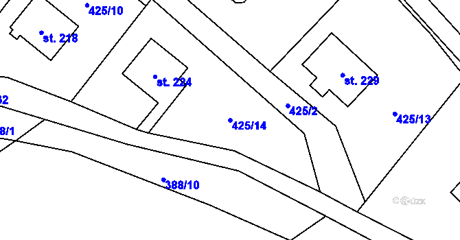 Parcela st. 425/14 v KÚ Dolní Staňkov, Katastrální mapa