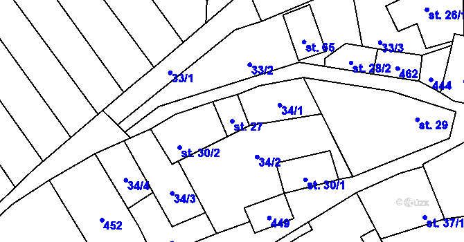 Parcela st. 27 v KÚ Sušice u Uherského Hradiště, Katastrální mapa