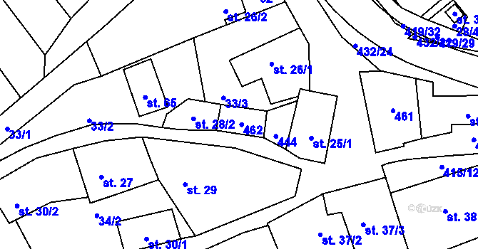 Parcela st. 28/1 v KÚ Sušice u Uherského Hradiště, Katastrální mapa