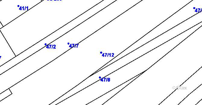 Parcela st. 47/12 v KÚ Sušice u Uherského Hradiště, Katastrální mapa