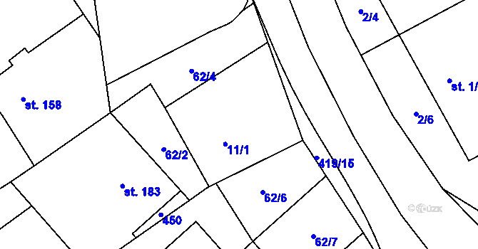 Parcela st. 62/3 v KÚ Sušice u Uherského Hradiště, Katastrální mapa