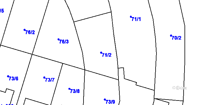 Parcela st. 71/2 v KÚ Sušice u Uherského Hradiště, Katastrální mapa