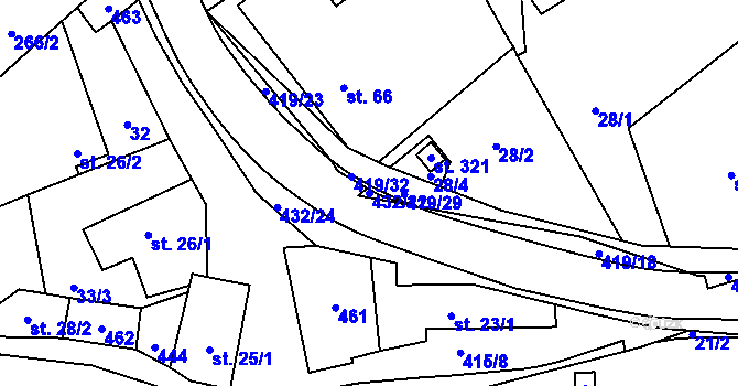 Parcela st. 432/22 v KÚ Sušice u Uherského Hradiště, Katastrální mapa