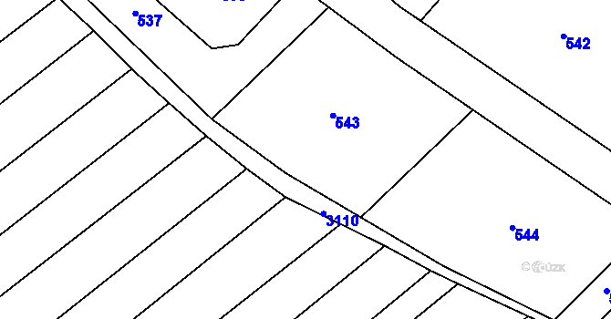 Parcela st. 344/23 v KÚ Sušice u Uherského Hradiště, Katastrální mapa