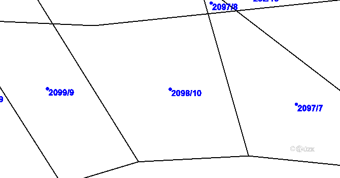 Parcela st. 2098/10 v KÚ Sušice u Přerova, Katastrální mapa