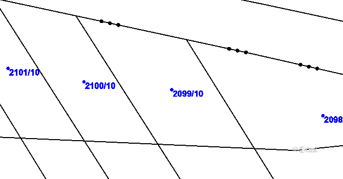 Parcela st. 2099/10 v KÚ Sušice u Přerova, Katastrální mapa