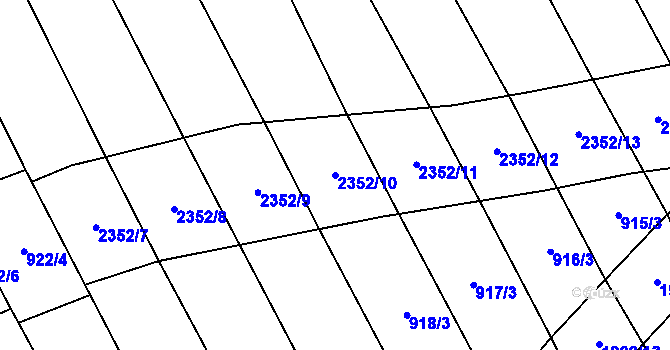 Parcela st. 2352/10 v KÚ Sušice u Přerova, Katastrální mapa