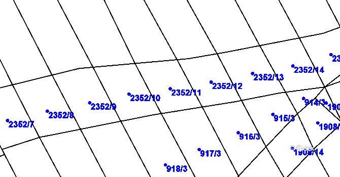 Parcela st. 2352/11 v KÚ Sušice u Přerova, Katastrální mapa