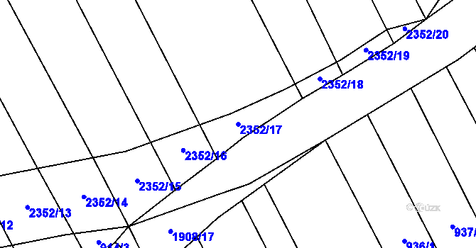 Parcela st. 2352/17 v KÚ Sušice u Přerova, Katastrální mapa