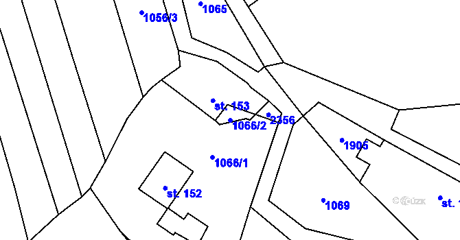 Parcela st. 1066/2 v KÚ Sušice u Přerova, Katastrální mapa