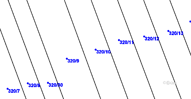 Parcela st. 320/10 v KÚ Sušice u Přerova, Katastrální mapa