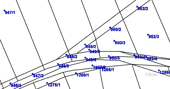 Parcela st. 949/2 v KÚ Sušice u Přerova, Katastrální mapa