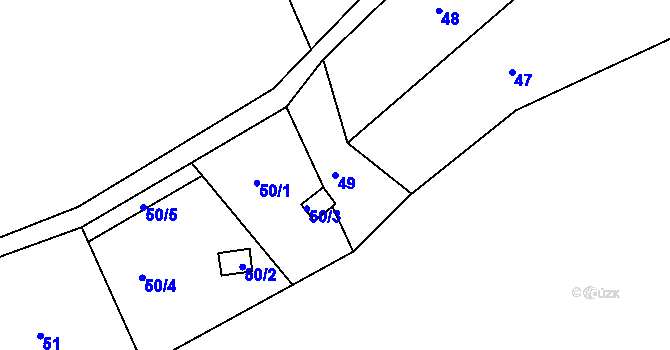 Parcela st. 49 v KÚ Olešnice u Svádova, Katastrální mapa