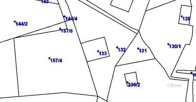Parcela st. 133 v KÚ Olešnice u Svádova, Katastrální mapa