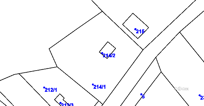 Parcela st. 214/2 v KÚ Olešnice u Svádova, Katastrální mapa